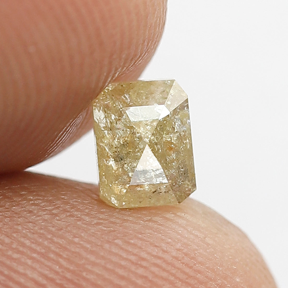 0.63 Ct Emerald Cut Rustic Diamond | 5.40 mm Natural Earth Mined Loose Diamond for Wedding Jewelry