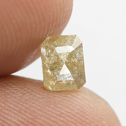 0.63 Ct Emerald Cut Rustic Diamond | 5.40 mm Natural Earth Mined Loose Diamond for Wedding Jewelry