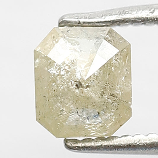 Natural 0.78 Ct Light Yellowish Gray Emerald Diamond | 5.50 mm Rustic Earth Mined Loose Stone for Bridal Jewelry