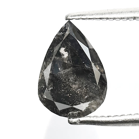1.80 CT Pear Shape Salt and Pepper Diamond, Natural Blackish Gray Loose Ethical Diamond For Wedding Ring