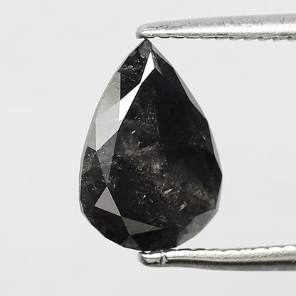 1.80 CT Pear Shape Salt and Pepper Diamond, Natural Blackish Gray Loose Ethical Diamond For Wedding Ring