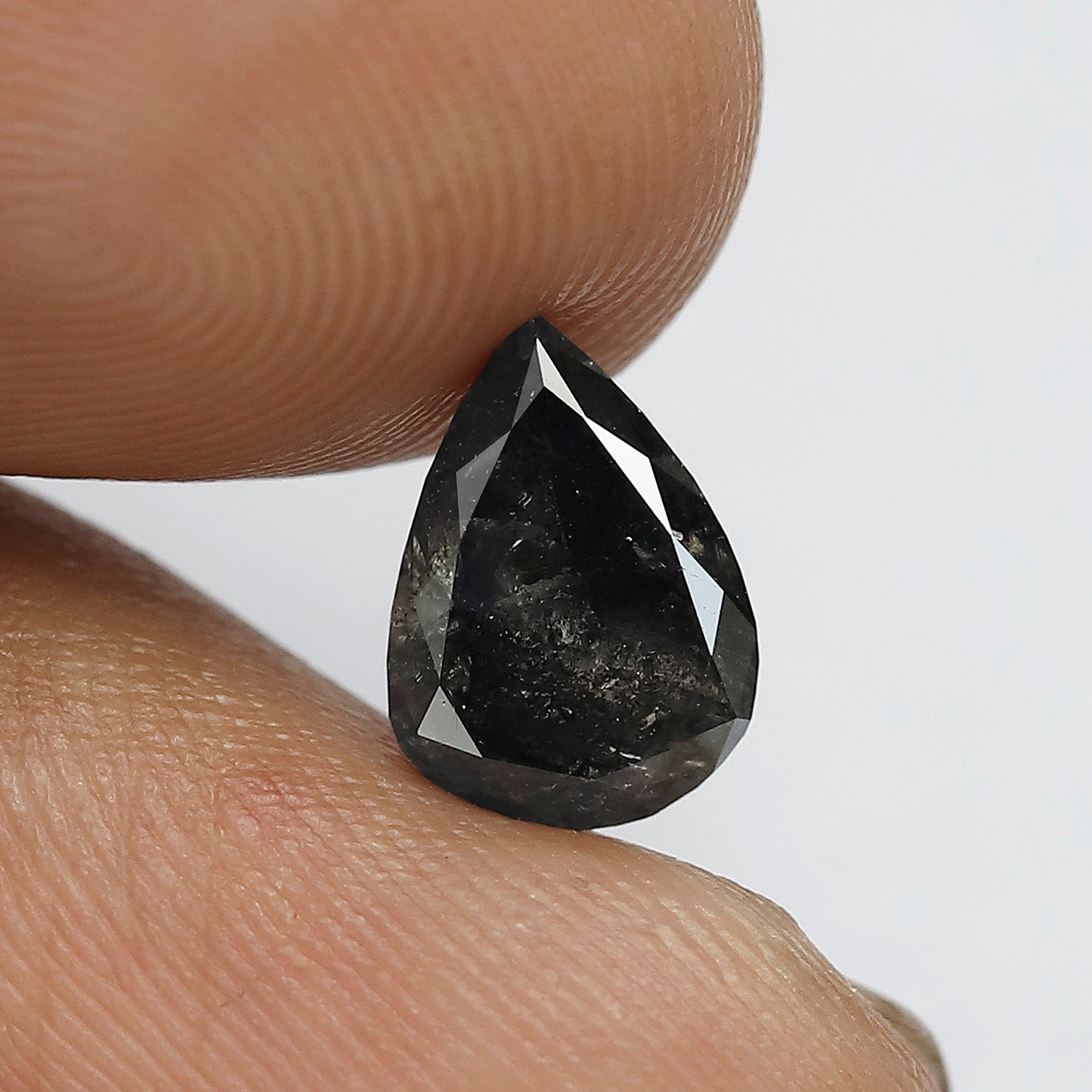 1.80 CT Pear Shape Salt and Pepper Diamond, Natural Blackish Gray Loose Ethical Diamond For Wedding Ring