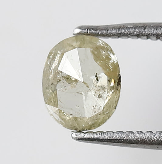 0.71 CT Oval shape natural loose Diamond, greenish color salt and pepper Diamond, 6 mm Earth mined Diamond for making Halo Engagement ring