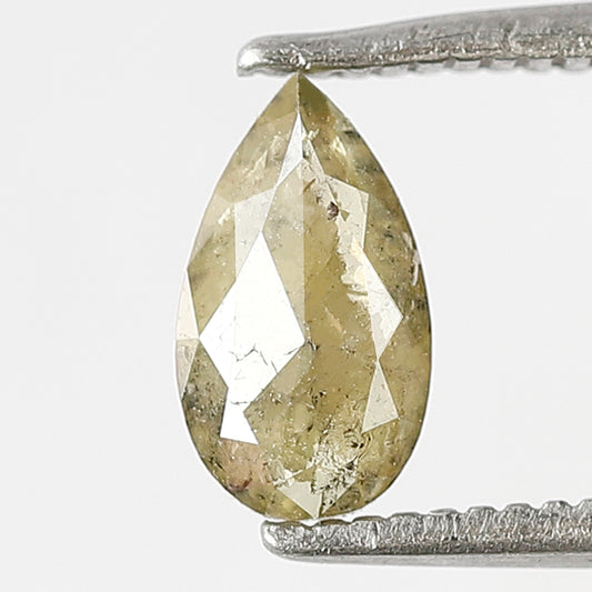 Natural 0.42 Ct Greenish Pear Diamond | 7.60 x 4.40 mm Rustic Earth Mined Loose Stone For Making Anniversary Ring