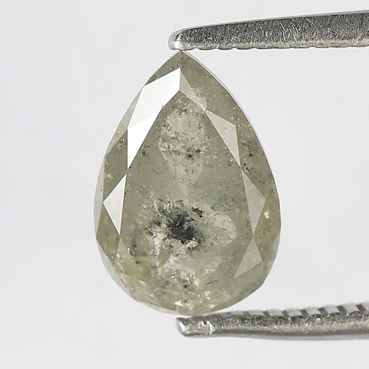 1.66 Ct Pear Shape Salt and Pepper Diamond , Natural Loose Earth Mined Diamond 9.00 MM for Bridal Ring, Pendant & Anniversary Jewelry