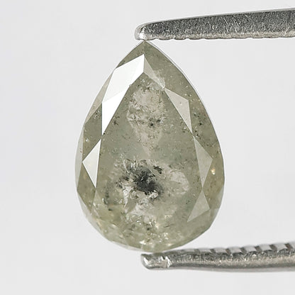 1.66 Ct Pear Shape Salt and Pepper Diamond , Natural Loose Earth Mined Diamond 9.00 MM for Bridal Ring, Pendant & Anniversary Jewelry