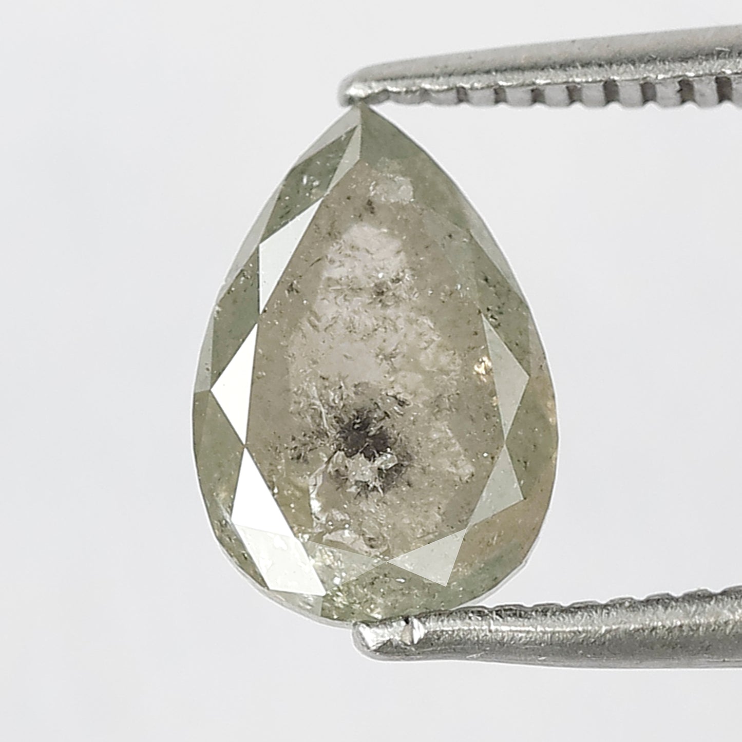 1.66 Ct Pear Shape Salt and Pepper Diamond , Natural Loose Earth Mined Diamond 9.00 MM for Bridal Ring, Pendant & Anniversary Jewelry