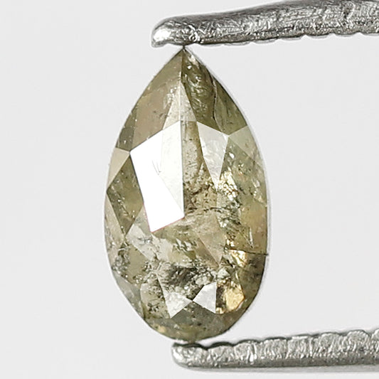 0.48 Ct Pear Shape Rustic Diamond | 7.00 x 4.00 mm Greenish Natural Earth Mined Loose Diamond For Pear Diamond Ring