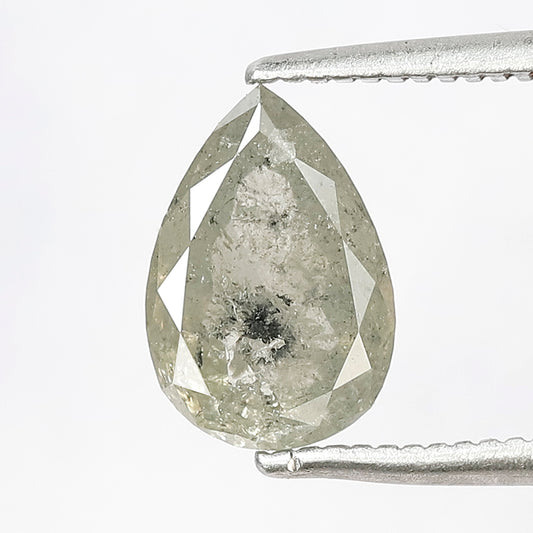 1.66 Ct Pear Shape Salt and Pepper Diamond , Natural Loose Earth Mined Diamond 9.00 MM for Bridal Ring, Pendant & Anniversary Jewelry
