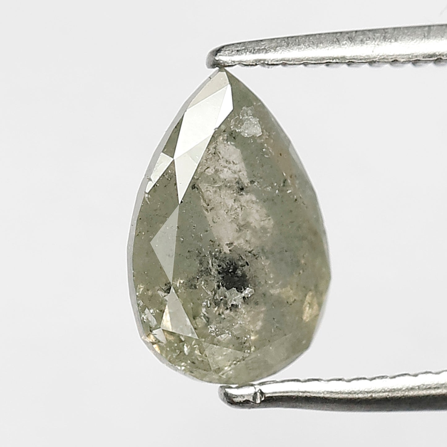1.66 Ct Pear Shape Salt and Pepper Diamond , Natural Loose Earth Mined Diamond 9.00 MM for Bridal Ring, Pendant & Anniversary Jewelry