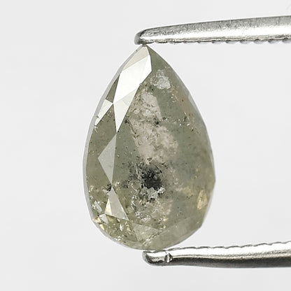 1.66 Ct Pear Shape Salt and Pepper Diamond , Natural Loose Earth Mined Diamond 9.00 MM for Bridal Ring, Pendant & Anniversary Jewelry