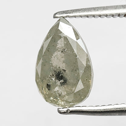 1.66 Ct Pear Shape Salt and Pepper Diamond , Natural Loose Earth Mined Diamond 9.00 MM for Bridal Ring, Pendant & Anniversary Jewelry