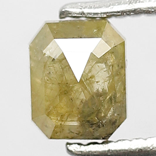 0.62 Ct Emerald Cut Rustic Diamond | Natural Greenish Conflict Free Earth Mined Loose Diamond for Pendant Jewelry