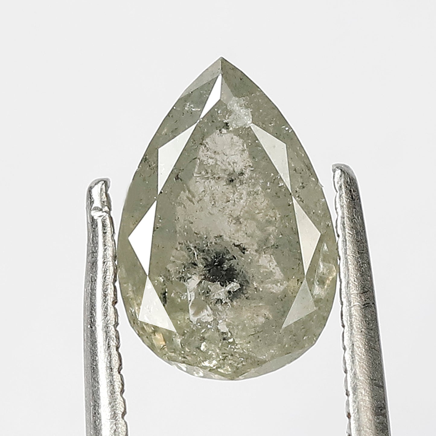 1.66 Ct Pear Shape Salt and Pepper Diamond , Natural Loose Earth Mined Diamond 9.00 MM for Bridal Ring, Pendant & Anniversary Jewelry