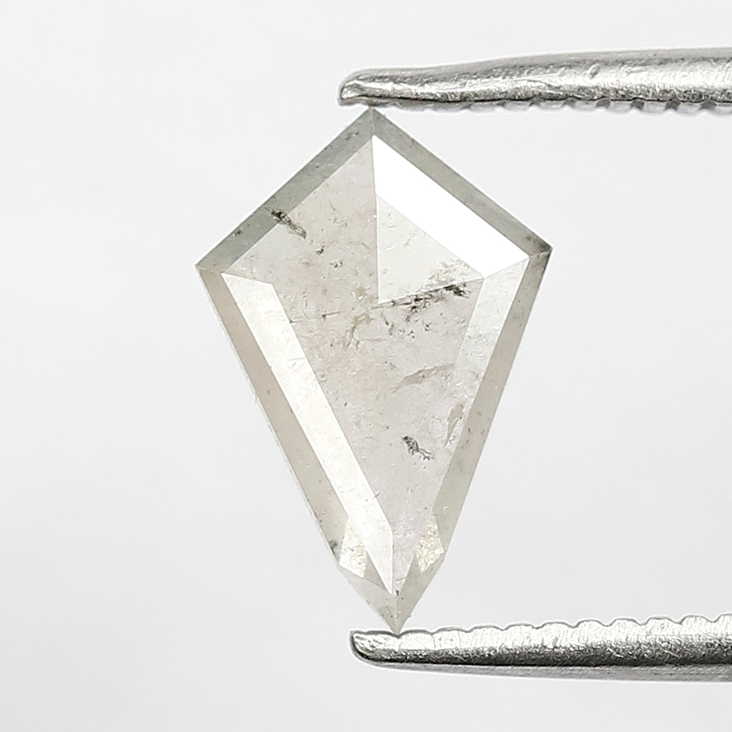 0.70 CT Translucent Kite Shape Loose Diamond, Natural Misty White Conflict Free Salt and Pepper Diamond For Wedding Band