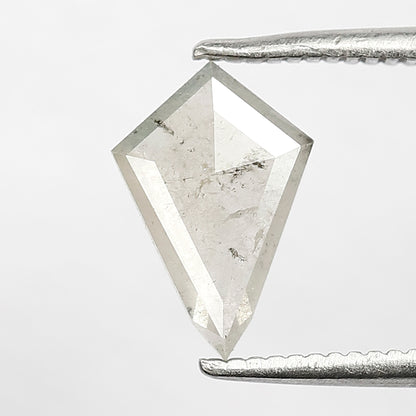 0.70 CT Translucent Kite Shape Loose Diamond, Natural Misty White Conflict Free Salt and Pepper Diamond For Wedding Band