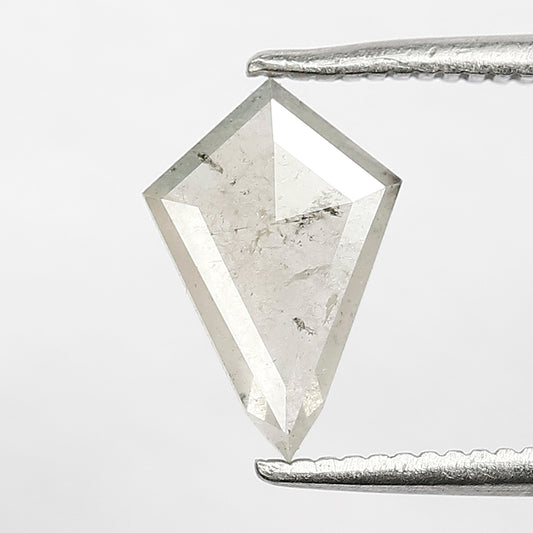 0.70 CT Translucent Kite Shape Loose Diamond, Natural Misty White Conflict Free Salt and Pepper Diamond For Wedding Band