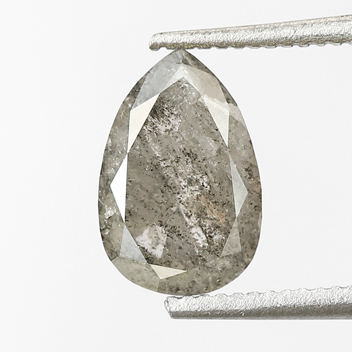 0.90 CT pear Shape Salt and Pepper Diamond 7.50 MM Loose Natural Grey Black Color Diamond
