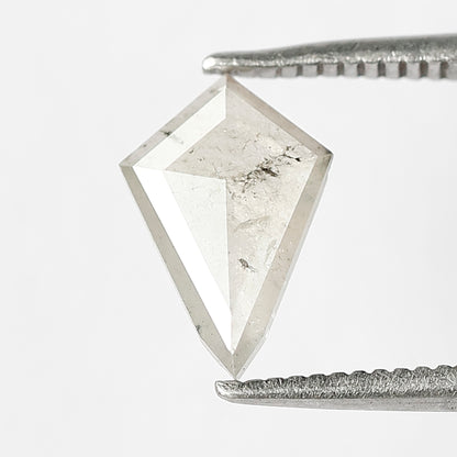 0.70 CT Translucent Kite Shape Loose Diamond, Natural Misty White Conflict Free Salt and Pepper Diamond For Wedding Band