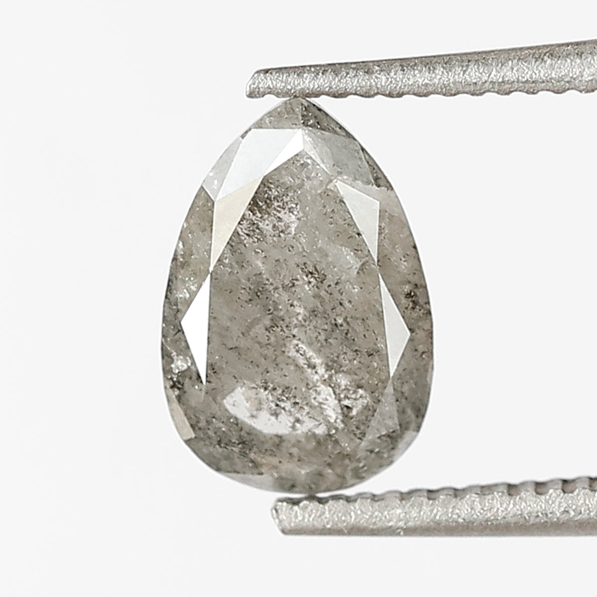 0.90 CT pear Shape Salt and Pepper Diamond 7.50 MM Loose Natural Grey Black Color Diamond