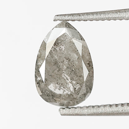 0.90 CT pear Shape Salt and Pepper Diamond 7.50 MM Loose Natural Grey Black Color Diamond