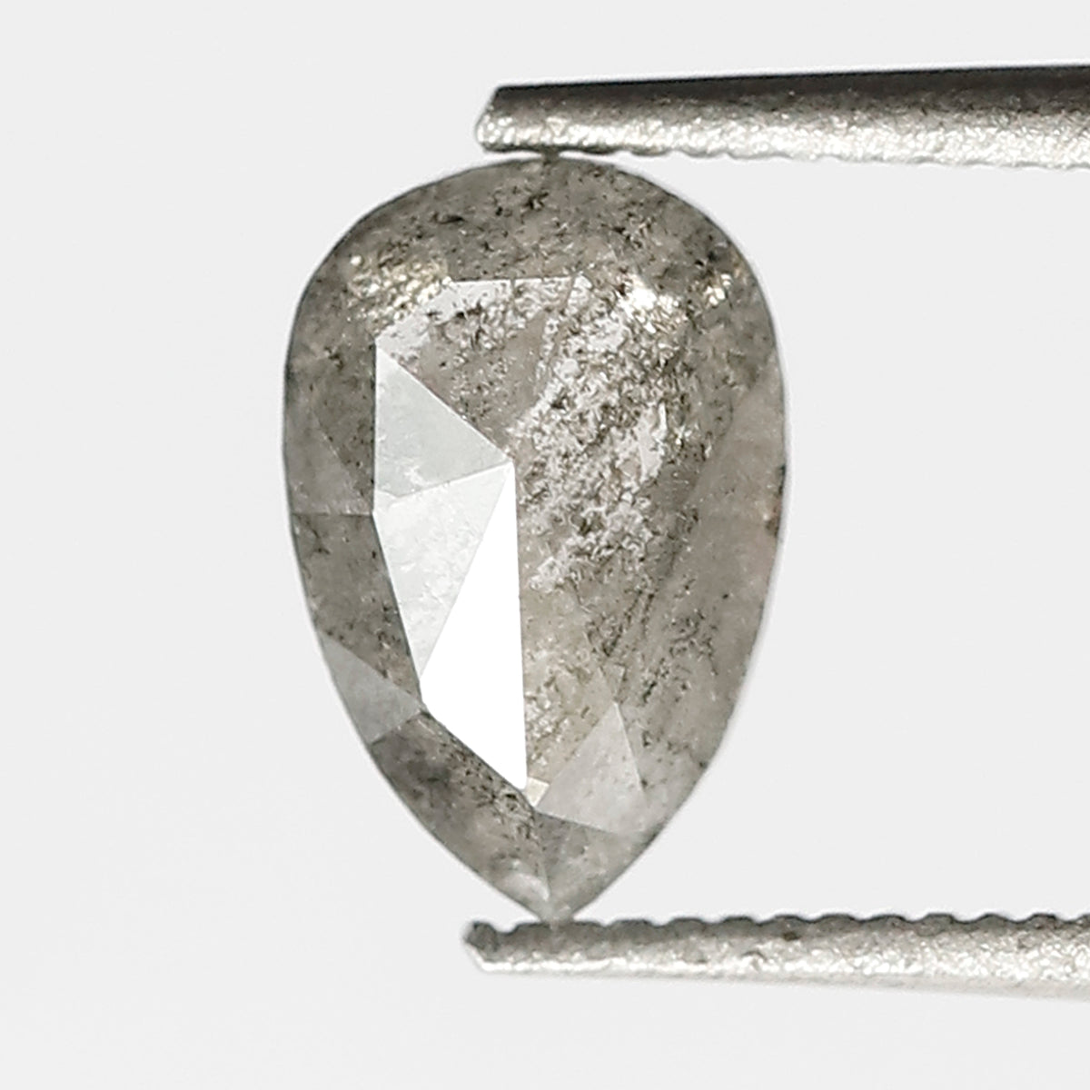 0.90 CT pear Shape Salt and Pepper Diamond 7.50 MM Loose Natural Grey Black Color Diamond