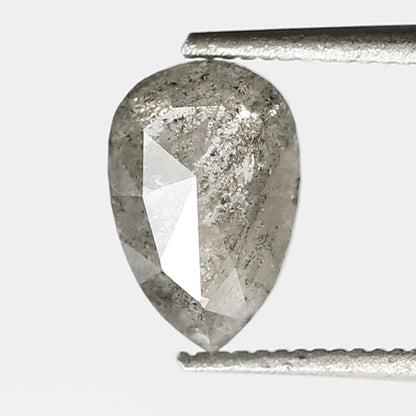 0.90 CT pear Shape Salt and Pepper Diamond 7.50 MM Loose Natural Grey Black Color Diamond