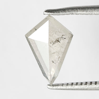 0.70 CT Translucent Kite Shape Loose Diamond, Natural Misty White Conflict Free Salt and Pepper Diamond For Wedding Band