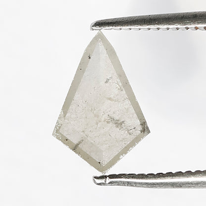 0.70 CT Translucent Kite Shape Loose Diamond, Natural Misty White Conflict Free Salt and Pepper Diamond For Wedding Band