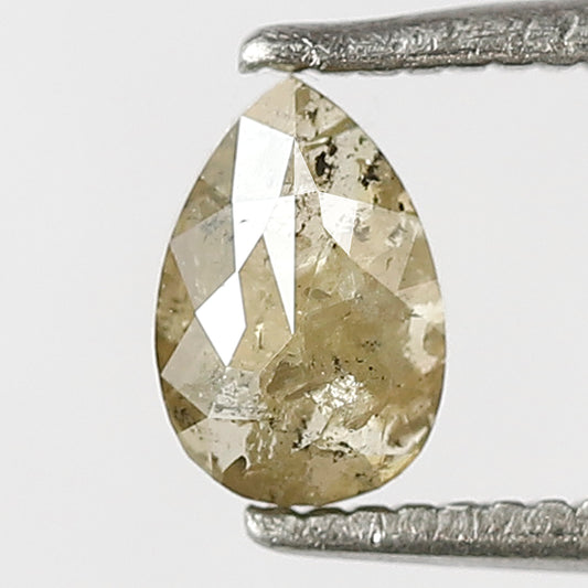 Natural 0.45 Ct Greenish Pear Shape Diamond | Rustic Conflict Free Earth Mined Loose Stone for Ring & Jewelry