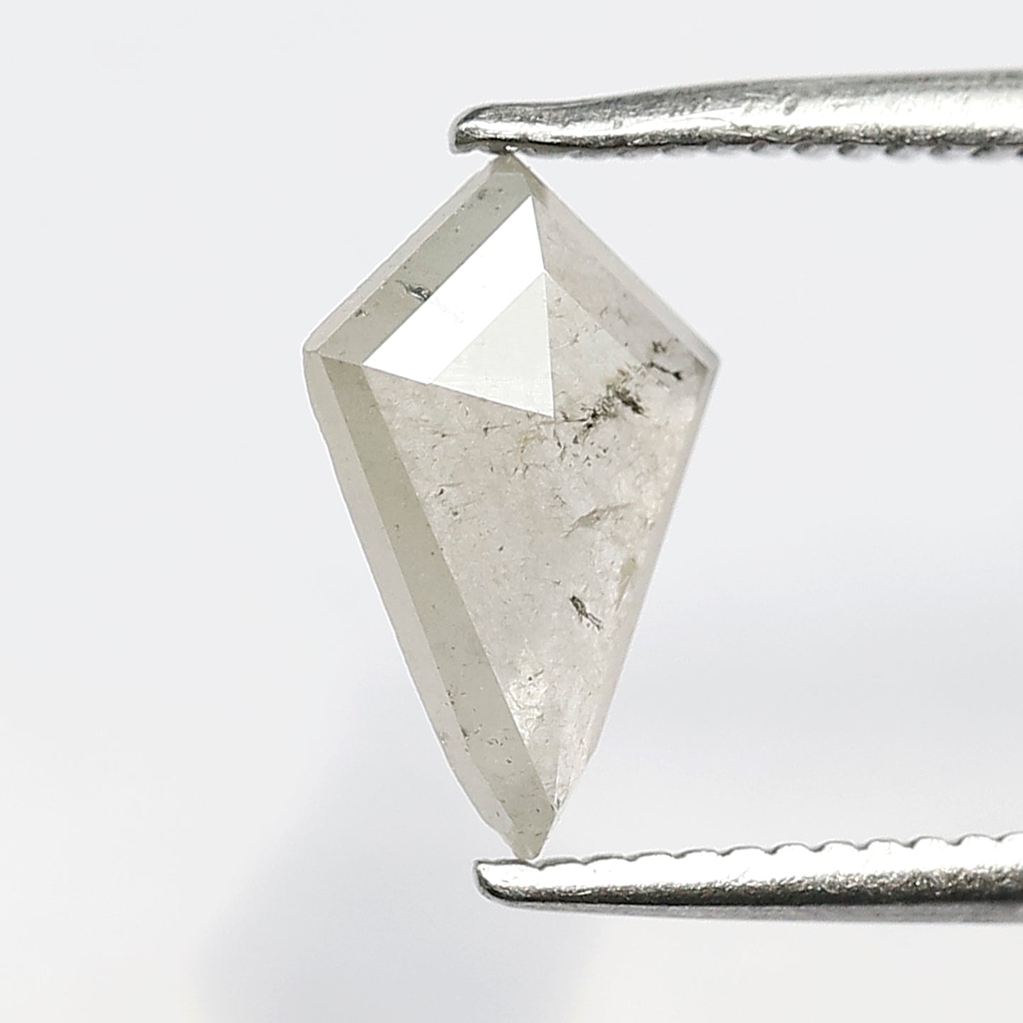 0.70 CT Translucent Kite Shape Loose Diamond, Natural Misty White Conflict Free Salt and Pepper Diamond For Wedding Band