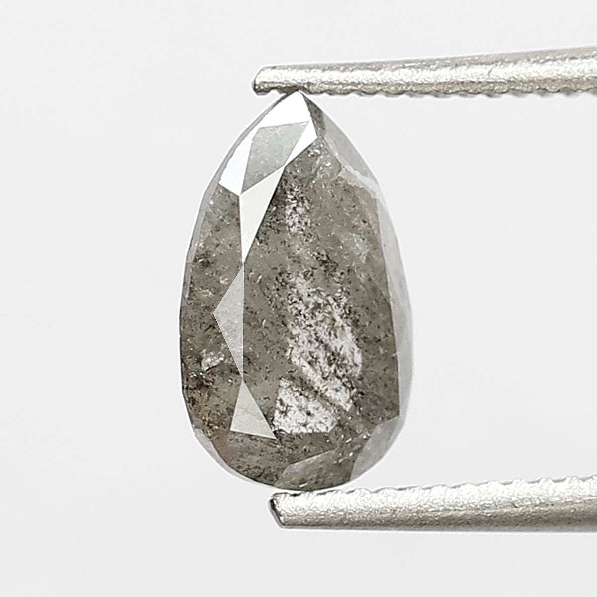 0.90 CT pear Shape Salt and Pepper Diamond 7.50 MM Loose Natural Grey Black Color Diamond