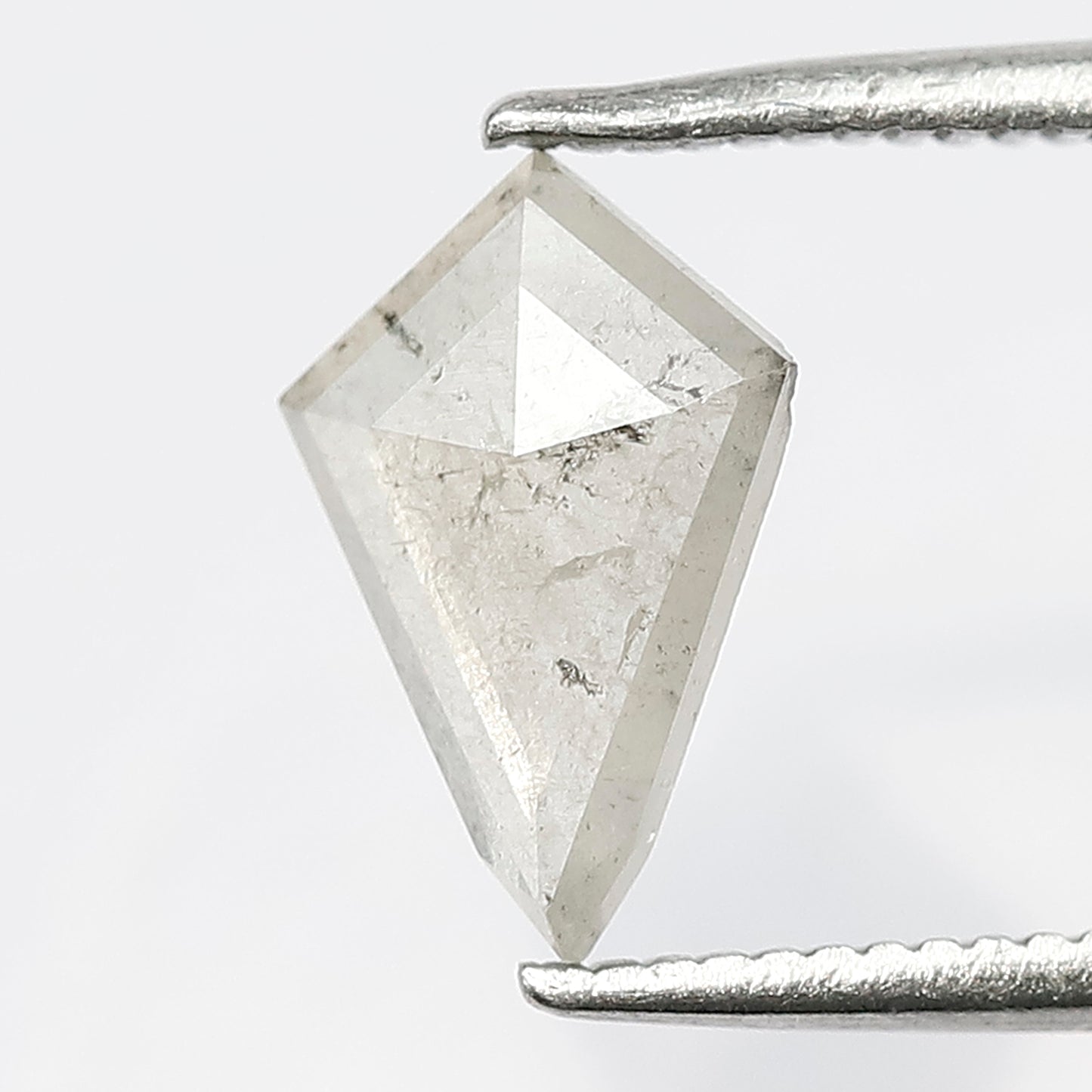 0.70 CT Translucent Kite Shape Loose Diamond, Natural Misty White Conflict Free Salt and Pepper Diamond For Wedding Band