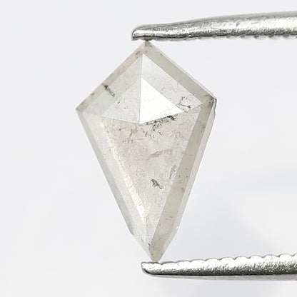 0.70 CT Translucent Kite Shape Loose Diamond, Natural Misty White Conflict Free Salt and Pepper Diamond For Wedding Band