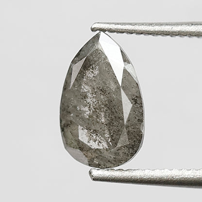 0.90 CT pear Shape Salt and Pepper Diamond 7.50 MM Loose Natural Grey Black Color Diamond