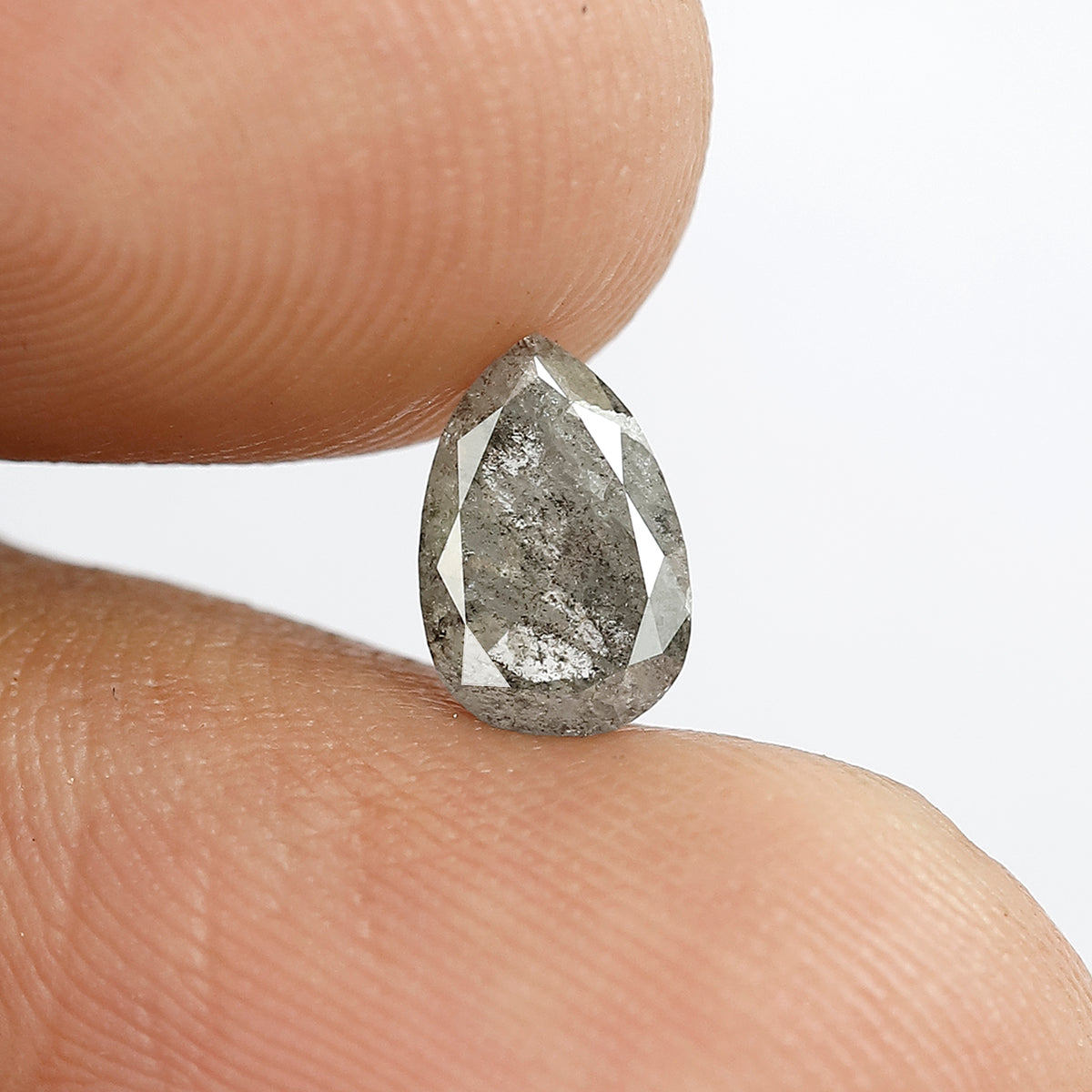 0.90 CT pear Shape Salt and Pepper Diamond 7.50 MM Loose Natural Grey Black Color Diamond