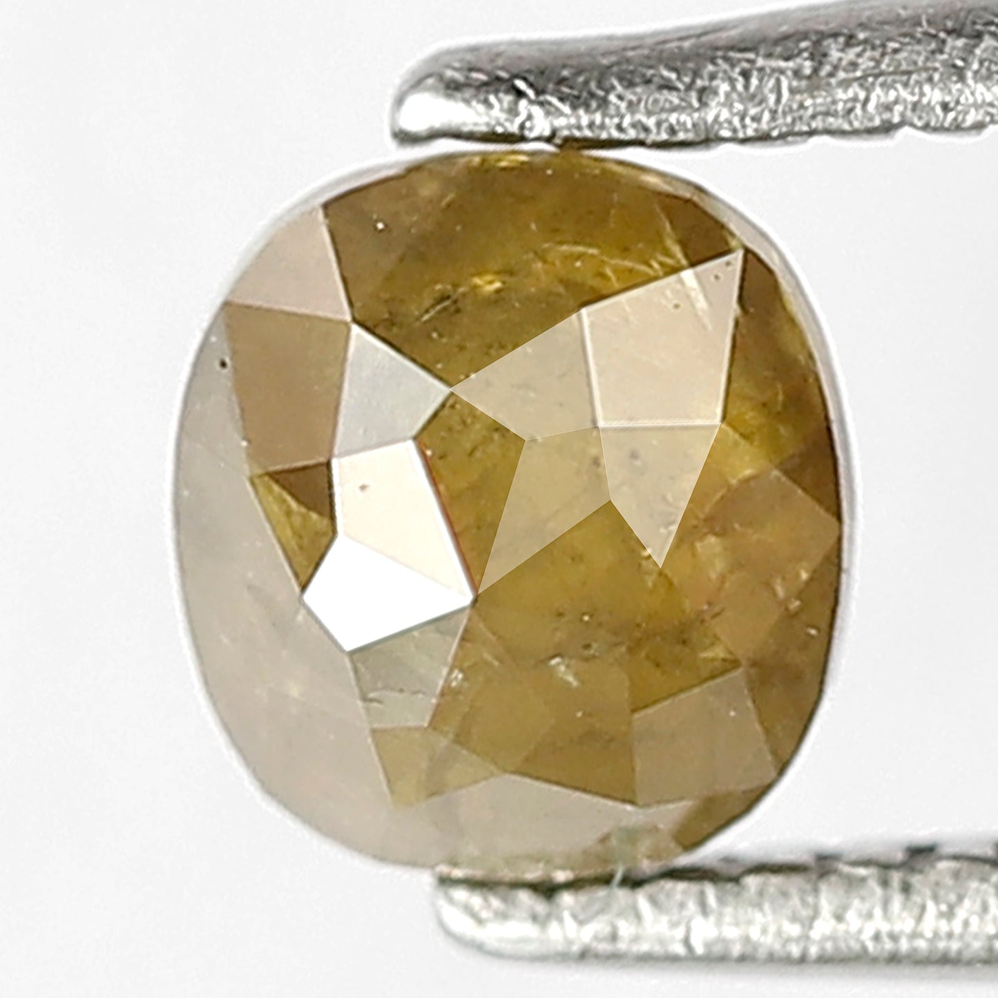 0.59 CT Rustic Cushion Shape Loose Diamond, 5.10 MM Natural Dark Greenish Earth Mined Diamond