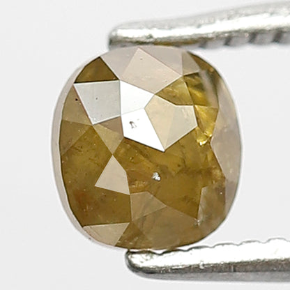 0.59 CT Rustic Cushion Shape Loose Diamond, 5.10 MM Natural Dark Greenish Earth Mined Diamond