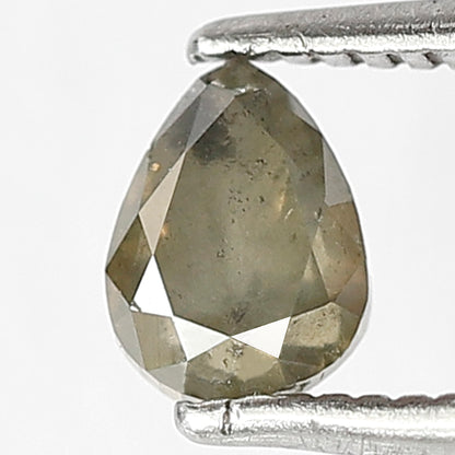 Pear Cut 0.62 Ct Natural Grayish Brown Rustic Diamond | Conflict Free Earth Mined Loose Diamond for Bridal Ring