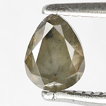 Pear Cut 0.62 Ct Natural Grayish Brown Rustic Diamond | Conflict Free Earth Mined Loose Diamond for Bridal Ring