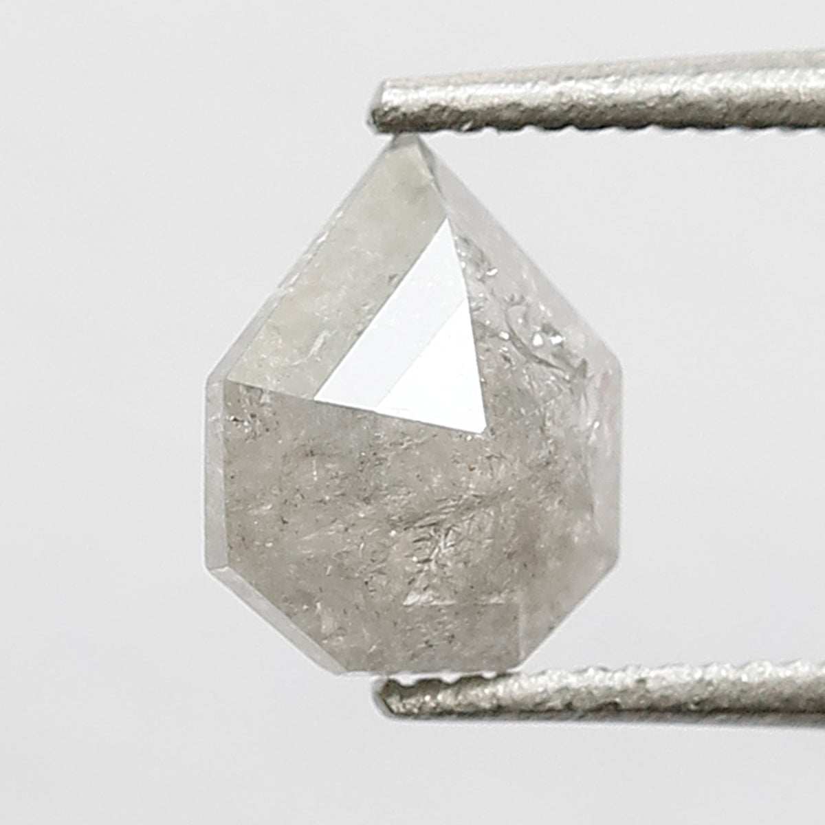 0.71 CT Modified Shield Shape Salt and Pepper Diamond 6.60 MM Loose Natural misty white Color Diamond