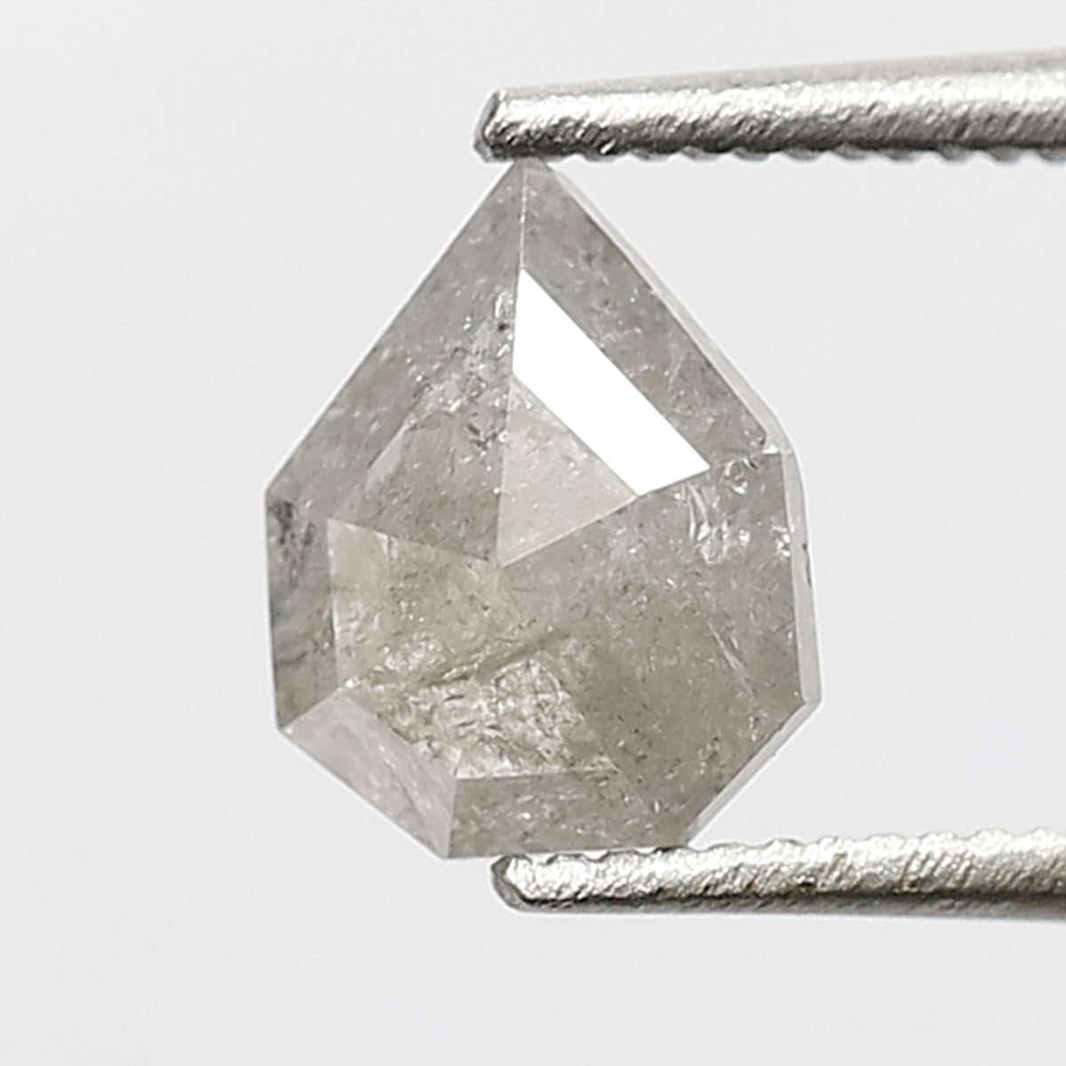 0.71 CT Modified Shield Shape Salt and Pepper Diamond 6.60 MM Loose Natural misty white Color Diamond