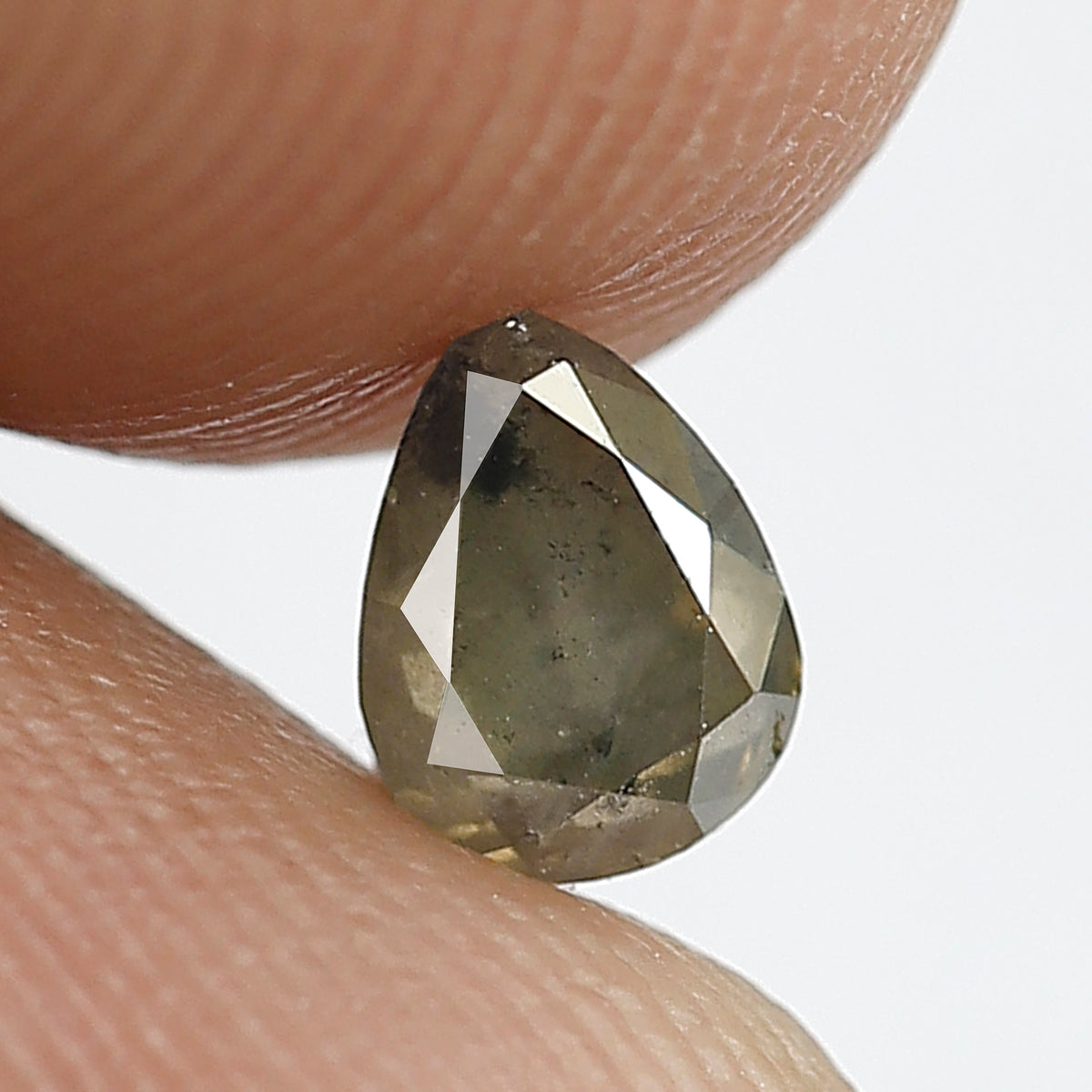 Pear Cut 0.62 Ct Natural Grayish Brown Rustic Diamond | Conflict Free Earth Mined Loose Diamond for Bridal Ring