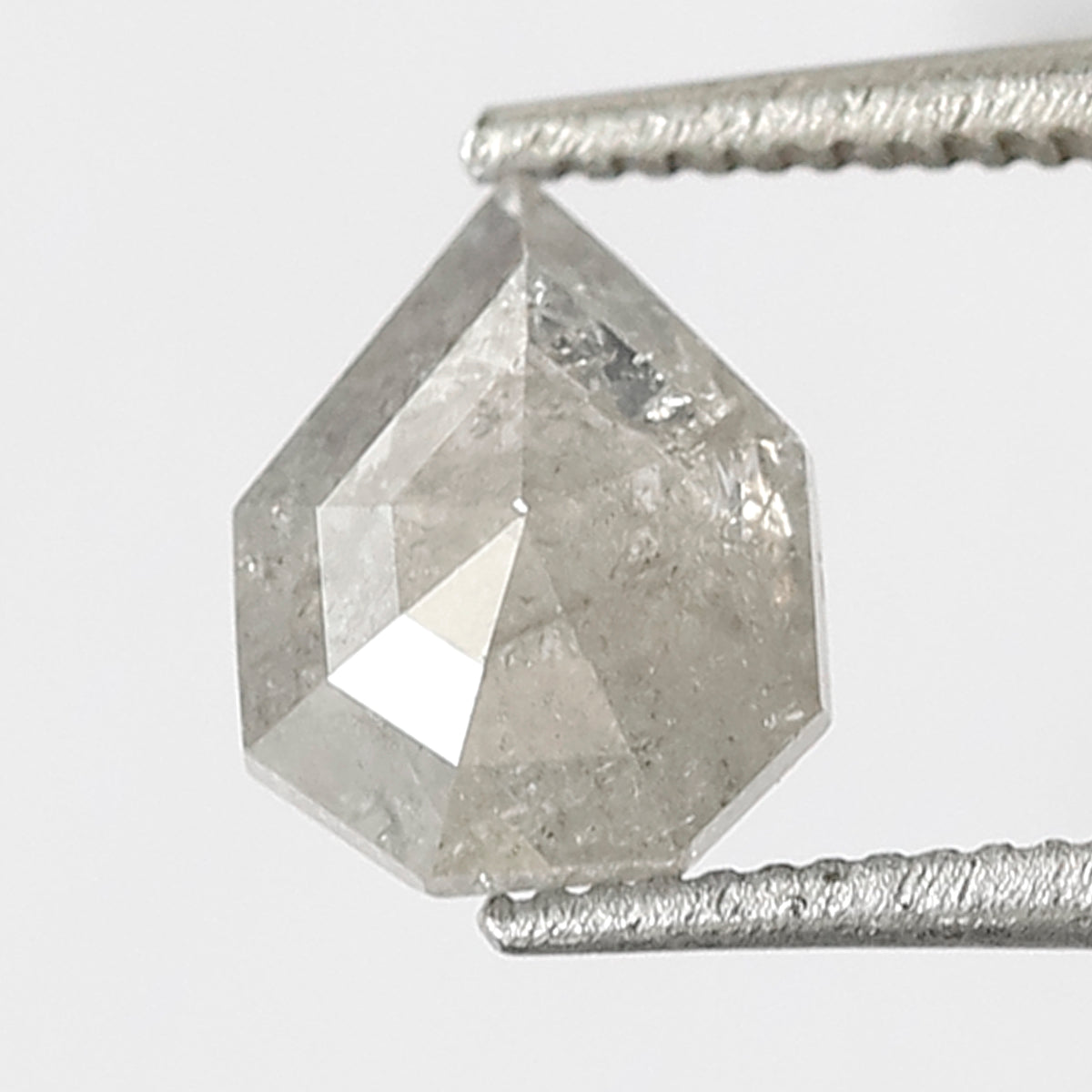 0.71 CT Modified Shield Shape Salt and Pepper Diamond 6.60 MM Loose Natural misty white Color Diamond