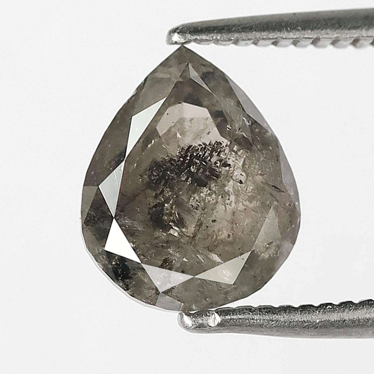 1.91 CT Pear Salt and Pepper Diamond | Natural Black Gray Pear Cut Loose Diamond | Ethical Engagement Ring Stone