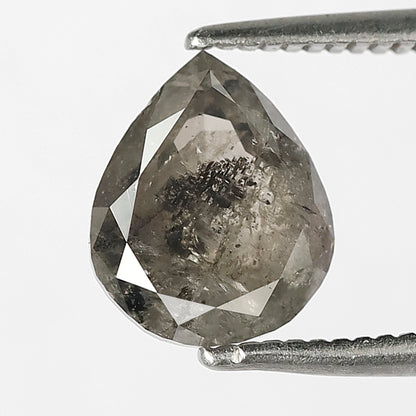 1.91 CT Pear Salt and Pepper Diamond | Natural Black Gray Pear Cut Loose Diamond | Ethical Engagement Ring Stone
