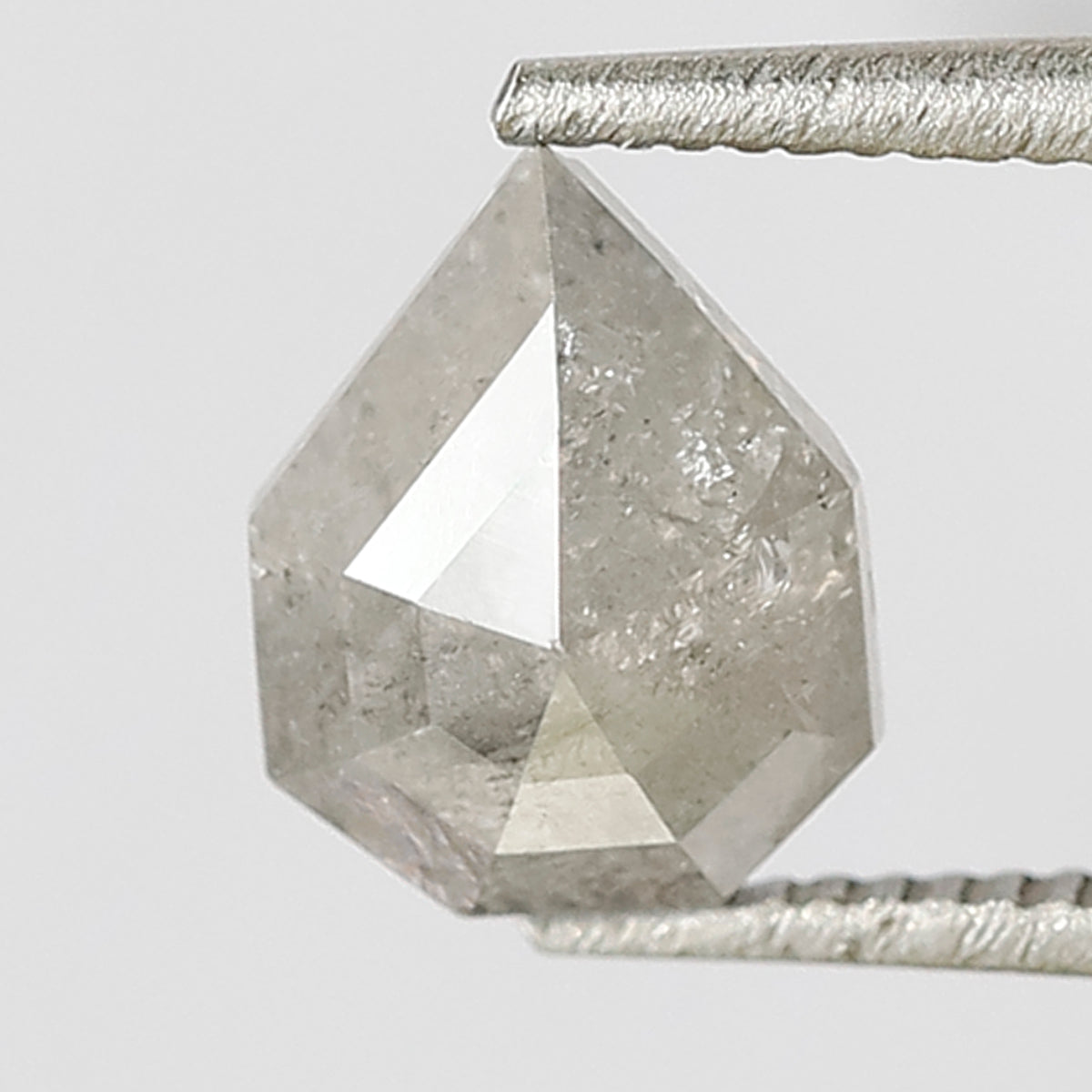 0.71 CT Modified Shield Shape Salt and Pepper Diamond 6.60 MM Loose Natural misty white Color Diamond