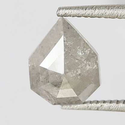 0.71 CT Modified Shield Shape Salt and Pepper Diamond 6.60 MM Loose Natural misty white Color Diamond
