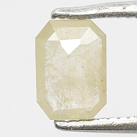 0.52 CT Emerald Cut Loose Natural Diamond, 6.30 MM Yellow Ethical Rustic Diamond For Engagement Jewelry