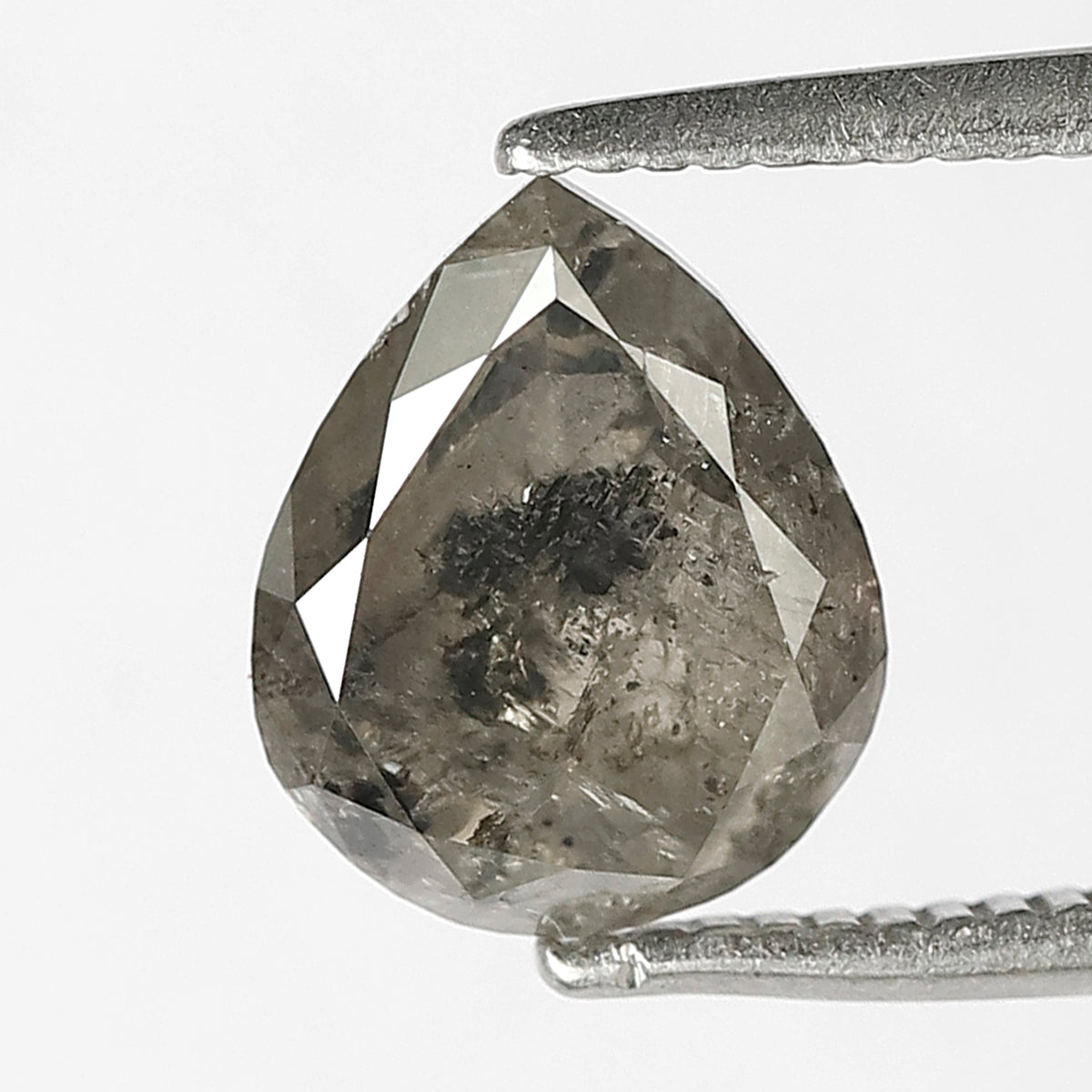 1.91 CT Pear Salt and Pepper Diamond | Natural Black Gray Pear Cut Loose Diamond | Ethical Engagement Ring Stone